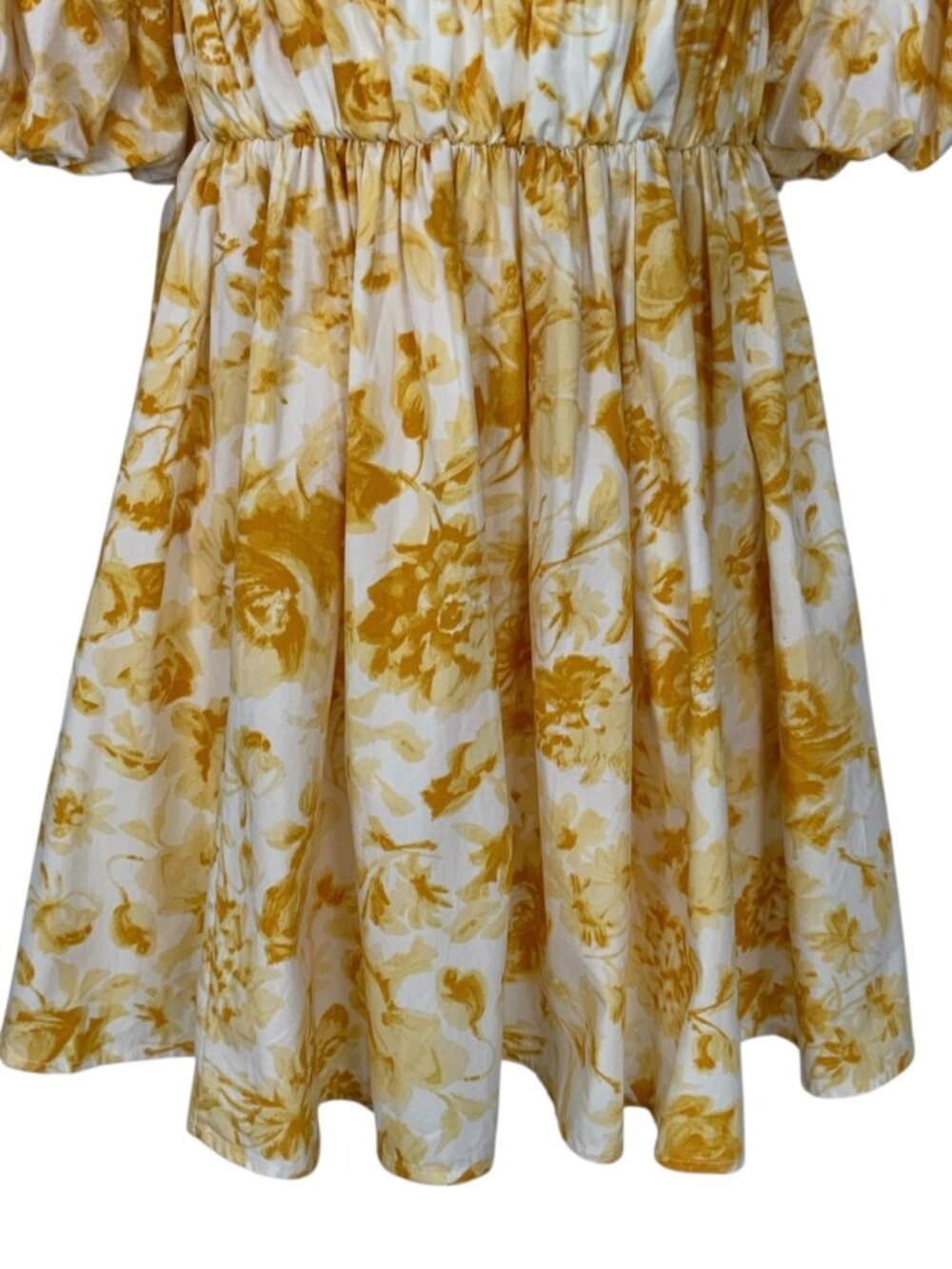Abercrombie and Fitch Off The Shoulder Puff Sleeve Mini Dress M Floral - Picture 12 of 16